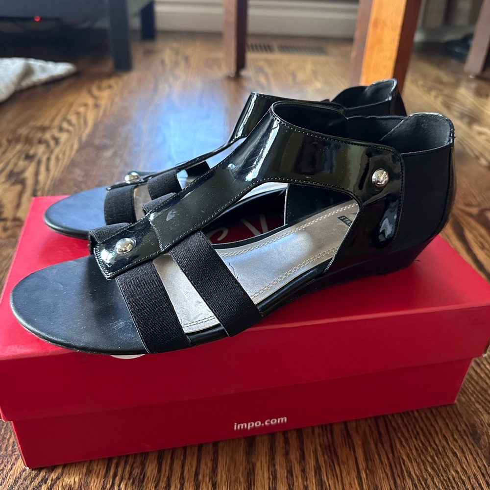Impo Black Patent Women's Sandals
